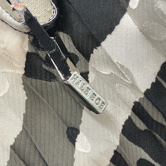 Hale Bob Accordion Pleats Tunic Boho Trapeze Dress Flare Sleeves Animal Print - Picture 10 of 14